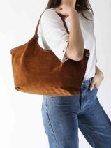 Schoudertas Velvet Caviar Leder Milano Violet velvet caviar VC241110-vue-porte